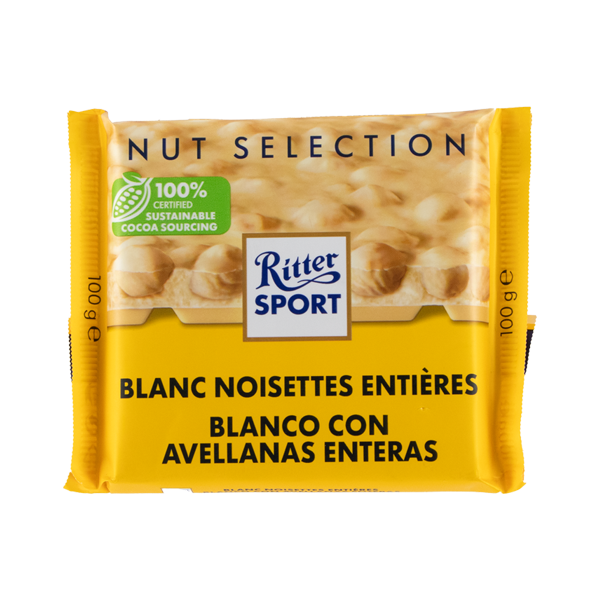 RITTER SPORT BLANCO CON AVELLANAS ENTERAS
