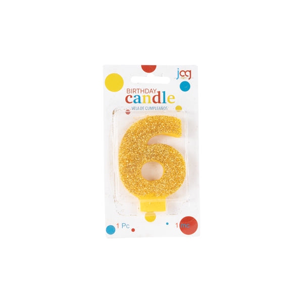 VELA #6 DORADO ESCARCHADO