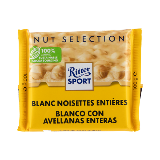 RITTER SPORT BLANCO CON AVELLANAS ENTERAS