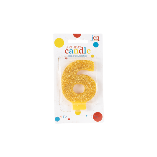 VELA #6 DORADO ESCARCHADO